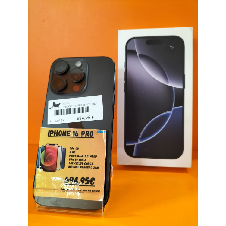 IPHONE 16 PRO 256GB NEGRO TITANIO CAJA